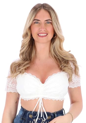 Steigenhöfer Manufaktur Dirndl Bluse Damen mit Verstellbarer Schleife - Gina - Weicher Stoff mit angenehmen Tragegefühl - Dirndlbluse fürs Oktoberfest und Wiesn - Trachtenbluse Kurzarm - Weiß - 32 Steigenhöfer Manufaktur Dirndl Bluse Damen mit Verstellbarer Schleife - Gina - Weicher Stoff mit angenehmen Tragegefühl - Dirndlbluse fürs Oktoberfest und Wiesn - Trachtenbluse Kurzarm - Weiß - 32 von Steigenhöfer Manufaktur
