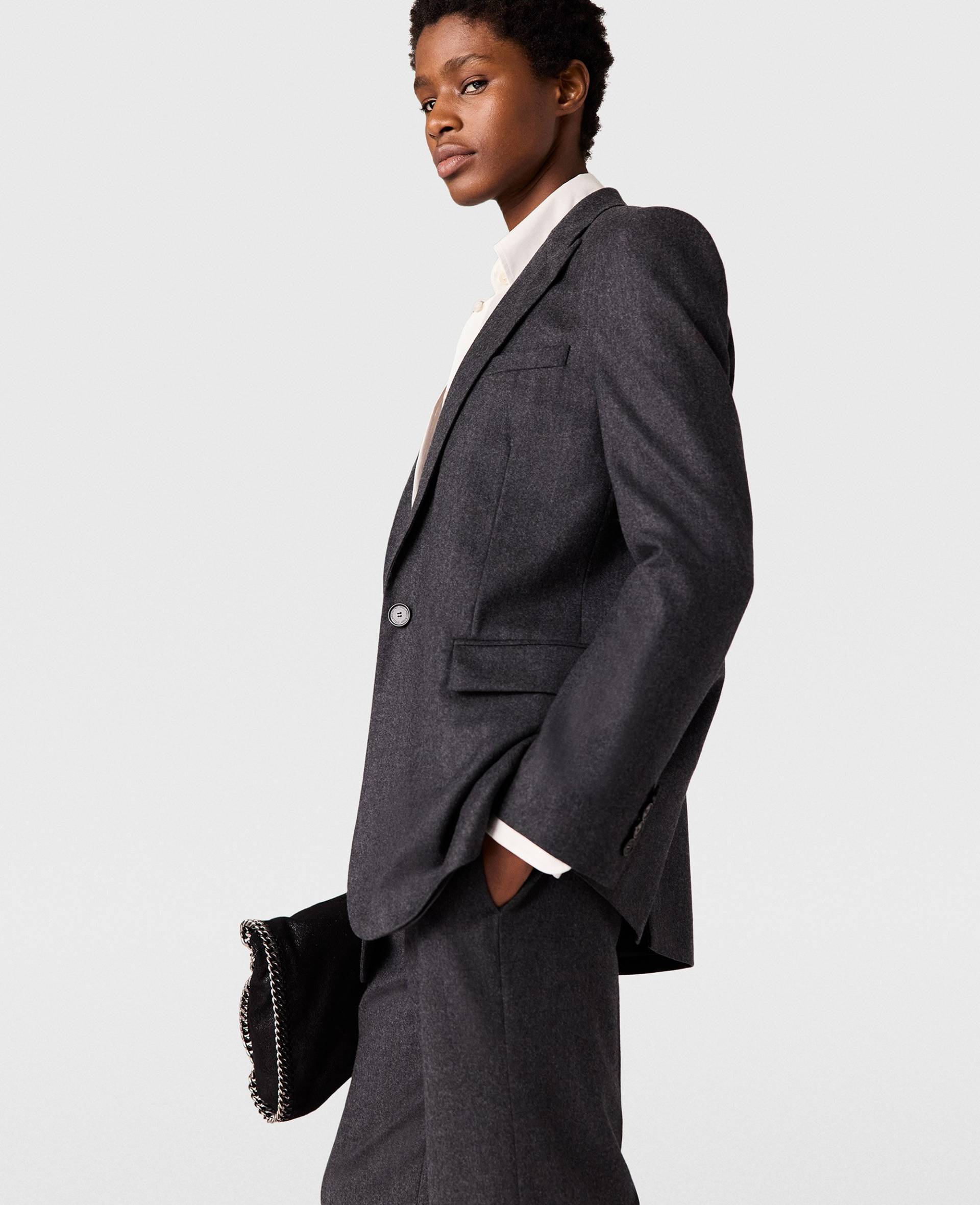 Stella McCartney - Einreihiger Blazer, Frau, Aschgrau, Größe: 36 Stella McCartney - Einreihiger Blazer, Frau, Aschgrau, Größe: 36 von Stella McCartney