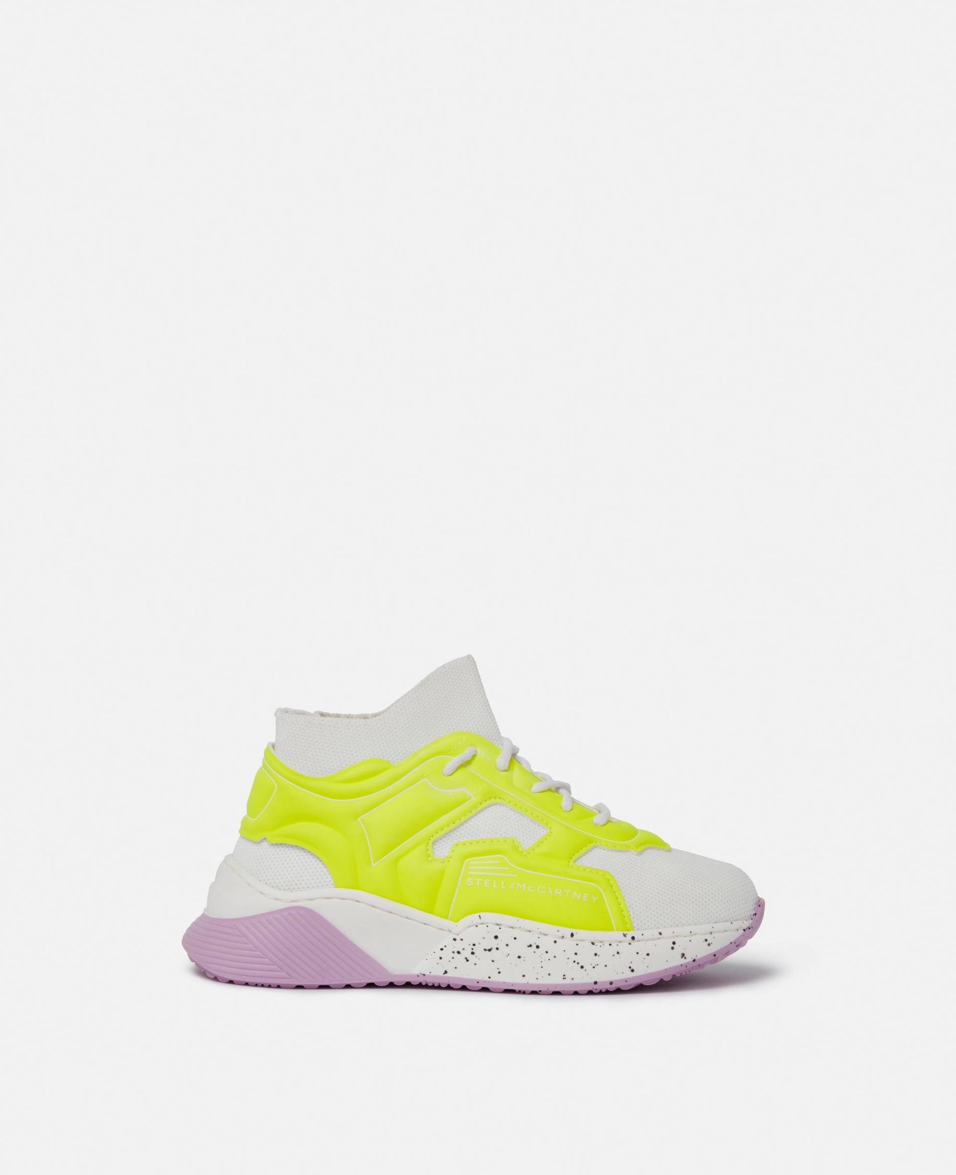 Stella McCartney - Sneakers zum Schnüren mit Neon-Einfassung und Socke, Frau, Weiß Bunt, Größe: 32 von Stella McCartney