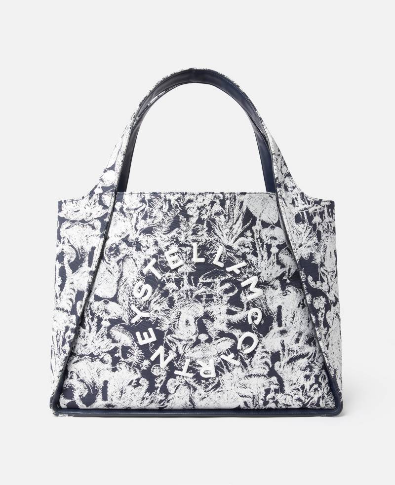 Stella McCartney - Logo Fungi Forest Toile de Jouy Tote Bag, Frau, Marineblau von Stella McCartney