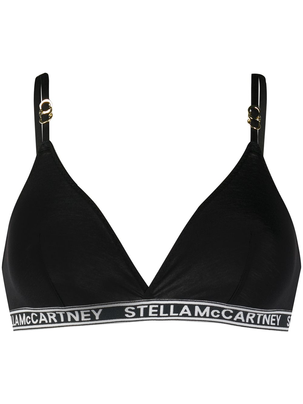 Stella McCartney Triangel-BH mit Logo - Schwarz von Stella McCartney