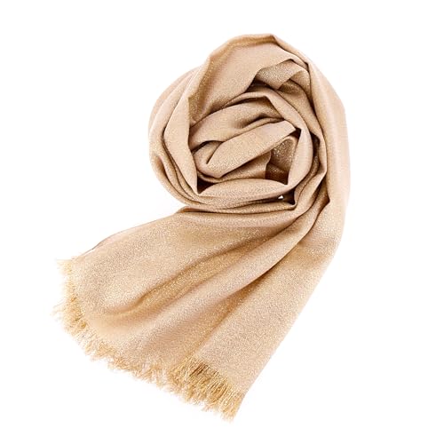 Stellazeta Elegante Stola für Damen, Zeremonie, Pfirsich mit goldenem Lurex, Schultertuch für Kleid, Schal für elegante Kleidung, leichter Sommerschal, Fisch-Gold, 200 cm x 80 cm Stellazeta Elegante Stola für Damen, Zeremonie, Pfirsich mit goldenem Lurex, Schultertuch für Kleid, Schal für elegante Kleidung, leichter Sommerschal, Fisch-Gold, 200 cm x 80 cm von Stellazeta
