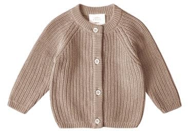 Stellou & friends Cardigan-Strickjacke für Mädchen und Jungen | Hochwertige Baby-Kleidung aus 100% Baumwolle | Gr. 50/56 - Biscuit von Stellou & friends