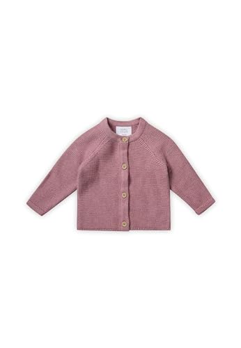 Stellou & friends Cardigan-Strickjacke für Mädchen und Jungen mit Knöpfen in Holz-Optik | Hochwertige Baby-Kleidung aus 100% Baumwolle - IV V I Gr. 74/80 - Rose Melange von Stellou & friends