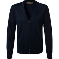 Stenströms Herren Cardigan blau Merinowolle unifarben von Stenströms