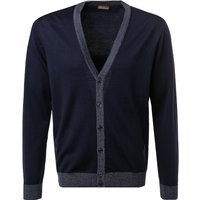 Stenströms Herren Cardigan blau Merinowolle unifarben von Stenströms