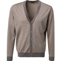 Stenströms Herren Cardigan braun Merinowolle unifarben von Stenströms