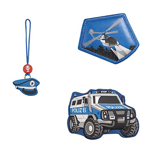 Step by Step Magic Mags Police Truck Diego“, 3-teilig, 2 Magnet-Applikationen und 1 Anhänger, als Ergänzung für den Schulranzen oder Vorschulrucksack, für Jungen von Step by Step