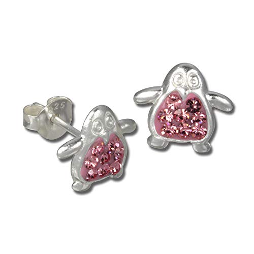 Teenie-Weenie Ohrstecker rosa Ohrringe Sterlingsilber Pinguin Kinder D1SDO8004A von SterlinX