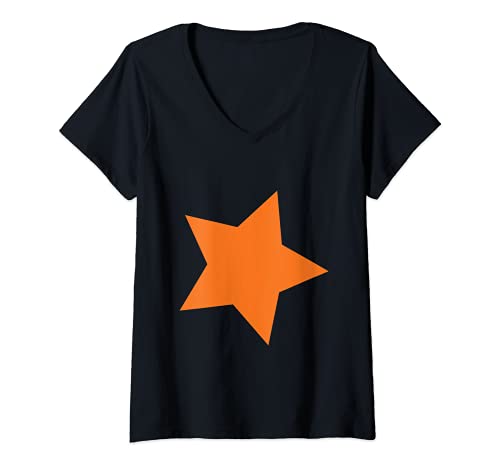 Damen Oranger - Stern | Männer und Frauen T-Shirt mit V-Ausschnitt Damen Oranger - Stern | Männer und Frauen T-Shirt mit V-Ausschnitt von Stern, Farbe, Bund, Sterne, Orange