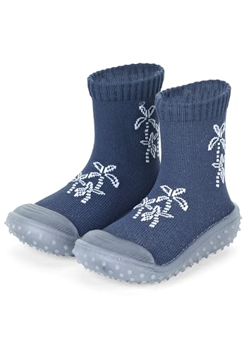 Sterntaler Adventure -Socks Palmen für Jungen - Kindersocken mit Gummisohle - Adventure Socks mit Motiv - blau, 26 von Sterntaler