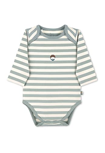 Sterntaler Baby Jungen Baby Body GOTS Langarm Body Emmi - Body Baby, Baby Wickelbody - aus geringeltem Jersey mit Esel Stickerei - grün, 62 von Sterntaler