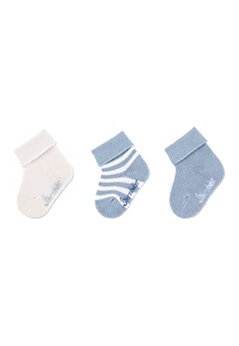 Sterntaler Baby Jungen Baby Socken GOTS Söckchen 3er-Pack Ringel Strümpfe - Socken Baby - mit Ringel Motiv und uni - bleu, 18 von Sterntaler