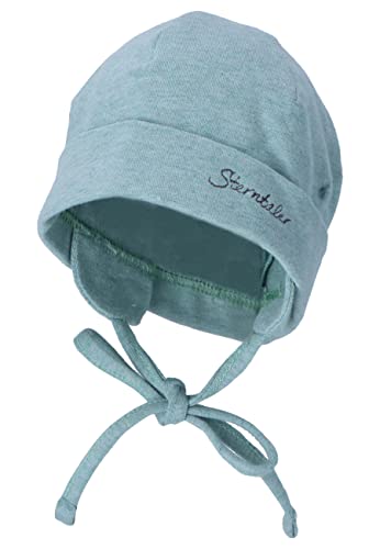 Sterntaler Baby Jungen Beanie Baby Organic Cotton Beanie Mütze - Beanie Baby, Kinderbeanie - aus Baumwolle mit Bindeband - grün, 39 von Sterntaler