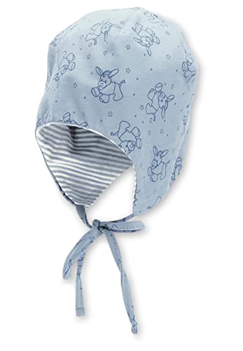 Sterntaler Baby Jungen Mütze Baby GOTS Esel Mütze - Mütze Baby, Kappe Kinder - aus bedrucktem Jersey mit Eseln und Bindeband - bleu, 39 von Sterntaler