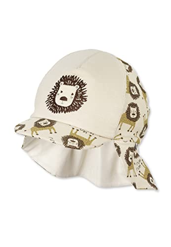 Sterntaler Baby Jungen Schirmmütze Baby Schirmmütze Nackenschutz Löwe - Schirmmütze Baby, Baby Mützen - aus Baumwolle - beige, 45 von Sterntaler