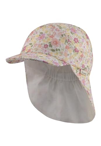 Sterntaler Schirmmütze mit Nackenschutz Blümchen für Mädchen - Baby Mütze aus Bio -Baumwollmuesselin - Sonnenkappe Baby gefüttert mit Baumwollstoff - ecru, 47 von Sterntaler