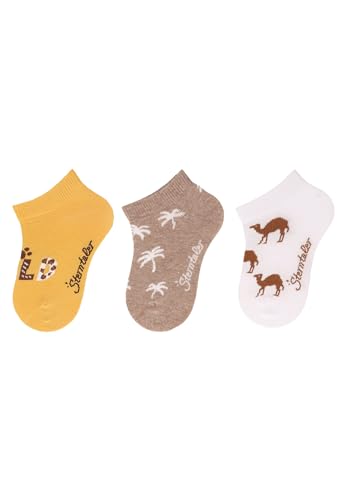 Sterntaler Sneaker -Socken 3er Pack Wild - Baby Sneaker Socken für Jungen - Sneaker Socken mit Motiven - Socken für Babys im Set - mattgelb, 18 von Sterntaler