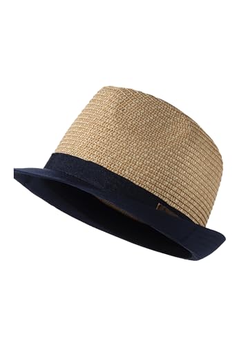 Sterntaler Strohhut zweifarbig für Jungen UV 50+ - Hut für Kinder mit farbiger Krempe für Spielspaß an warmen Tagen - Kinderhut mit UV -Schutz - sandfarben, 47 von Sterntaler