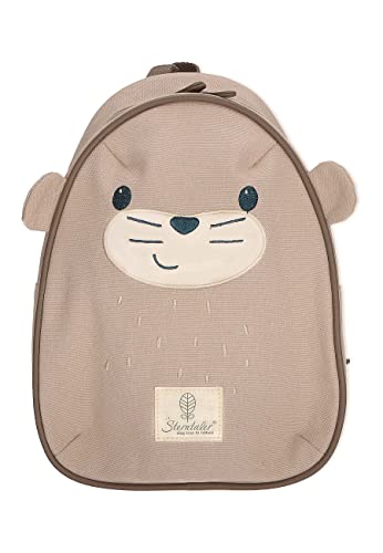 Sterntaler Kinder Unisex Kindergarten Rucksack Otter Otti beige - aus fester Baumwolle - 28,5 x 21 x 10 cm von Sterntaler