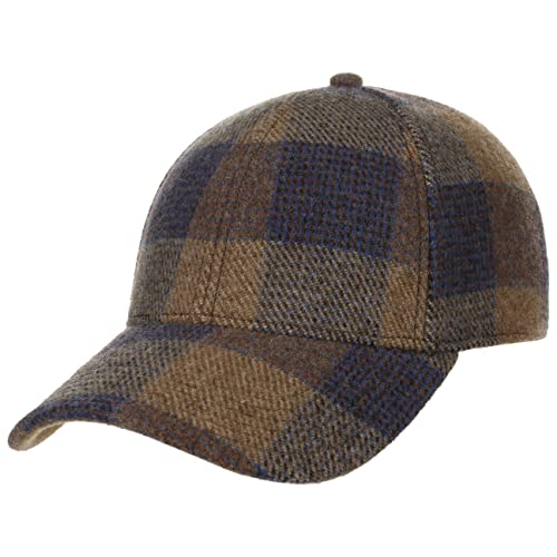 Stetson Ankeny Wool Check Cap Basecap Baseballcap Wollcap Damen/Herren - Metallschnalle, mit Schirm, Schirm Herbst-Winter - One Size braun von Stetson