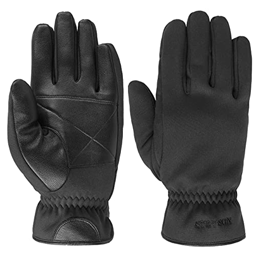 Stetson Conductive Goat Nappa Lederhandschuhe Handschuhe Fingerhandschuhe Herren - mit Futter, Futter Herbst-Winter - 7 1/2 HS schwarz von Stetson