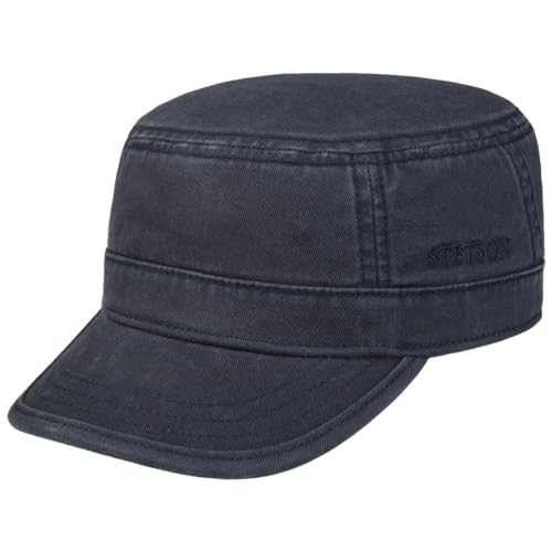 Stetson Gosper Army Cap Damen/Herren - Urban Armycap aus Baumwolle - Militärcap mit UV-Schutz 40 - Mütze Militär Sommer/Winter dunkelblau L (58-59 cm) von Stetson