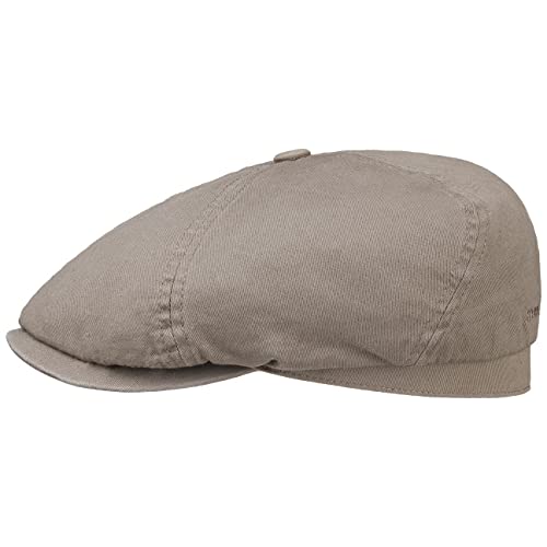 Stetson Cotton Twill Flatcap Schirmmütze Schiebermütze Baumwollcap Damen/Herren - mit Schirm, Futter Frühling-Sommer - S (54-55 cm) Taupe von Stetson