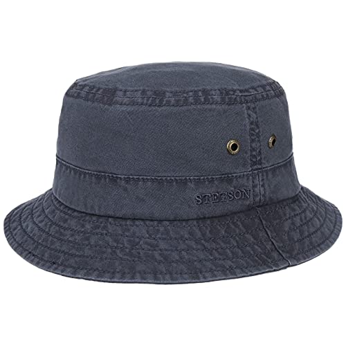 Stetson Delave Baumwollhut - Anglerhut Herren/Damen - Fischerhut aus Bio-Baumwolle - Sommerhut UV-Schutz 40 + - Hut Packable - Urlaubshut Frühjahr/Sommer - Freizeithut blau XL (60-61 cm) von Stetson