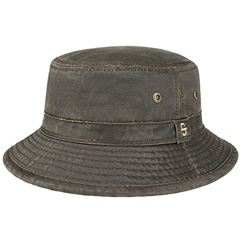 Stetson Drasco Freizeithut Herren - Fischerhut Knautschhut Anglerhut mit Einfass, Einfass Frühling-Sommer Herbst-Winter - S (54-55 cm) braun von Stetson