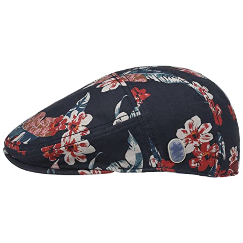 Stetson Flowlin Flatcap - Mütze mit Blumenprint - Schiebermütze aus Leinen - Mehrfarbige Ballonmütze - Damen & Herren - Frühjahr/Sommer blau M (56-57 cm) von Stetson