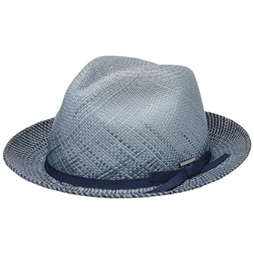 Stetson Fremont Player Panamahut Sommerhut Sonnenhut Strandhut Panamastrohhut Damen/Herren - Made in Ecuador Frühling-Sommer - L (58-59 cm) blau von Stetson