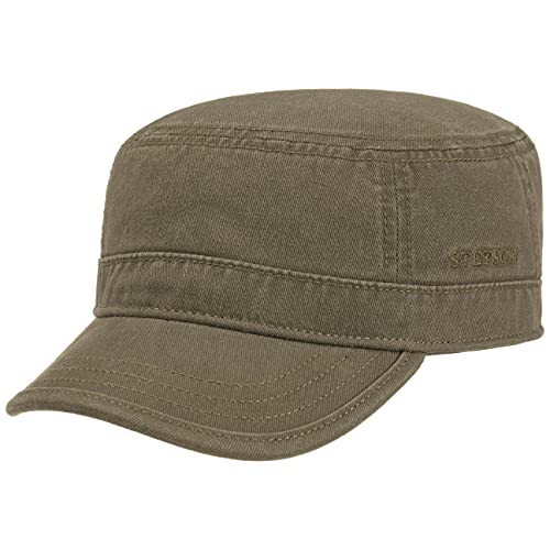 Stetson Gosper Army Cap Damen/Herren - Urban Armycap aus Baumwolle - Militärcap mit UV-Schutz 40 - Mütze Militär Sommer/Winter Oliv M (56-57 cm) von Stetson