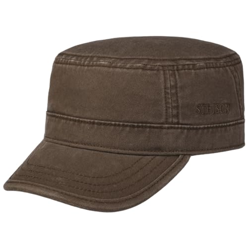 Stetson Gosper Army Cap Damen/Herren - Urban Armycap aus Baumwolle - Militärcap mit UV-Schutz 40 - Mütze Militär Sommer/Winter braun M (56-57 cm) von Stetson