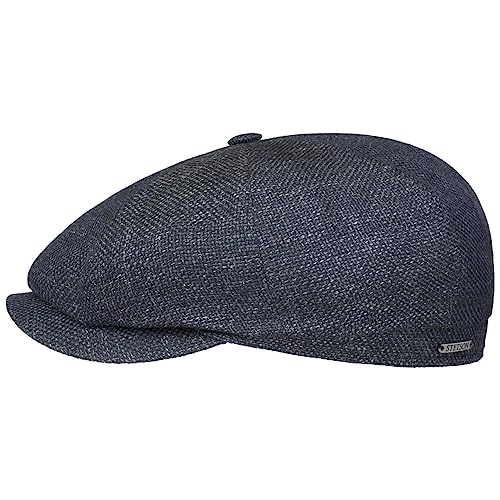 Stetson Hatteras Ellington Flatcap - Melierte Mütze - Klassische Schiebermütze - Wide-Fit-Style - Made in The EU - Damen & Herren - Ganzjährig blau-grau 60 cm von Stetson