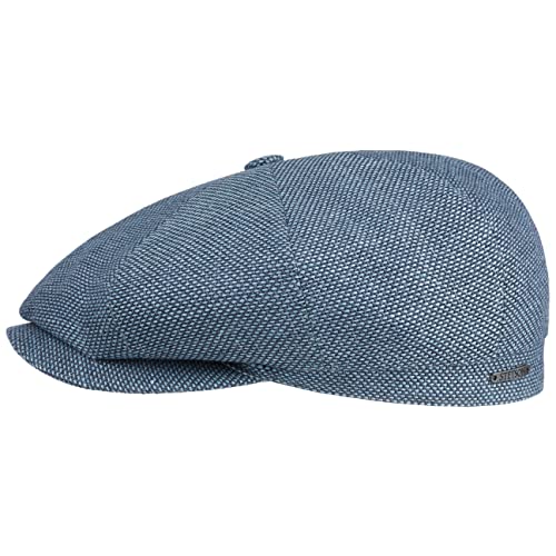 Stetson Hatteras Ellington Flatcap - Melierte Mütze - Klassische Schiebermütze - Wide-Fit-Style - Made in The EU - Damen & Herren - Ganzjährig blau 56 cm von Stetson