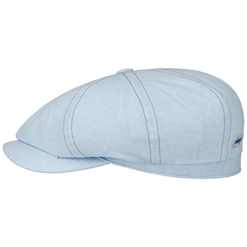 Stetson Hatteras Sustainable Cotton Flatcap Schirmmütze Ballonmütze Baumwollcap Damen/Herren - Made in The EU mit Schirm Frühling-Sommer - L (58-59 cm) hellblau von Stetson