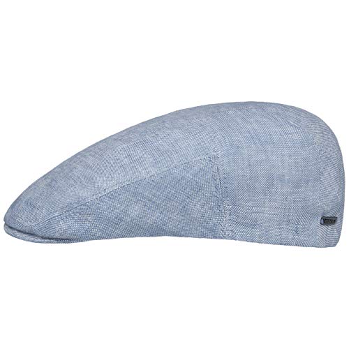 Stetson Just Linen Flatcap Schirmmütze Leinencap Sommercap Schiebermütze Damen/Herren - Made in The EU mit Schirm, Futter Frühling-Sommer - 56 cm hellblau von Stetson