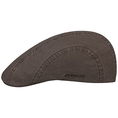 Stetson Madison Delave Flatcap Damen/Herren - Nachhaltige Cap - Hochwertige Bio-Baumwolle - Unifarbene Kappe mit UV-Schutz - Leichte Freizeitcap mit Futterband - Frühjahr/Sommer braun S (54-55 cm) von Stetson