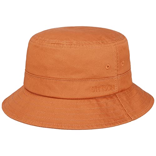 Stetson Organic Cotton Hut mit UV-Schutz Bio-Baumwolle Stoffhut Baumwollhut Fischerhut Anglerhut Damen/Herren - Frühling-Sommer - S (54-55 cm) rost von Stetson