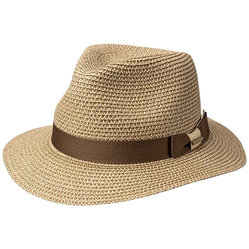 Stetson Paladon Toyo Traveller Hut Sommerhut Sonnenhut Toyo-Hut Stoffhut Damen/Herren - mit Ripsband Frühling-Sommer - M (56-57 cm) braun von Stetson