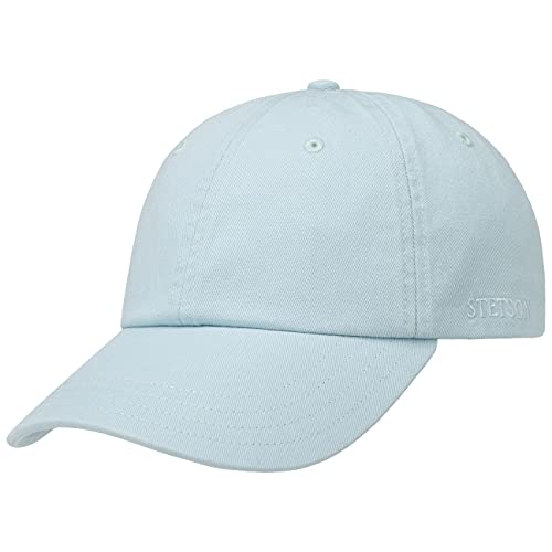 Stetson Rector Basecap - Cap für Damen/Herren - Sonnenschutz-Cap aus Baumwolle (UV-Schutz 40+) - Baumwollcap größenverstellbar (55-60 cm) - Baseballcap Sommer/Winter hellblau One Size von Stetson