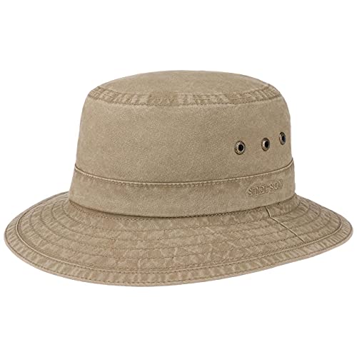 Stetson Reston Freizeithut Damen/Herren (Kophöhe ca. 9cm) - Schlapphut aus Bio-Baumwolle Packable - Baumwollhut mit 40-fachem UV-Schutz - Frühjahr/Sommer braun M (56-57 cm) von Stetson