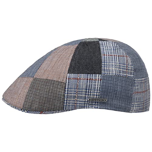 Stetson Texas Clarson Patchwork Flatcap Schirmmütze Leinencap Schiebermütze Herren - Made in The EU mit Schirm, Futter Frühling-Sommer Herbst-Winter - L (58-59 cm) bunt von Stetson