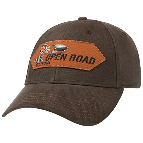 Stetson The Open Road Cap Basecap Baseballcap Baumwollcap Damen/Herren - Snapback, mit Schirm Frühling-Sommer Herbst-Winter - One Size braun von Stetson