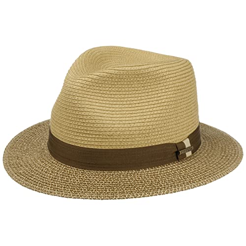 Stetson Twotone Toyo Traveller Viskosehut Sommerhut Sonnenhut Strandhut Travellerhut Damen/Herren - Frühling-Sommer - L (58-59 cm) Natur-braun von Stetson