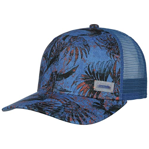 Stetson Vilco Sustainable Trucker Cap Basecap Baseballcap Truckercap Meshcap Leinencap Damen/Herren - Snapback, mit Schirm, Schirm Frühling-Sommer - One Size blau von Stetson