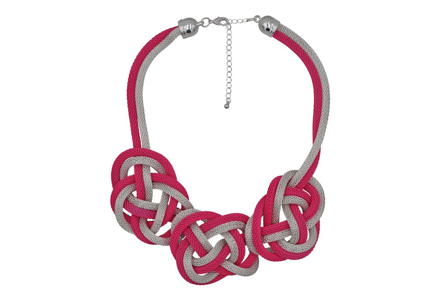 Steuer Collierkettchen Metall Collier silber/pink aus Meshkette von Steuer