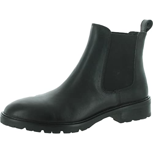 Steve Madden Damen Leopold Chelsea-Stiefel, Schwarz Leder, 37 EU von Steve Madden