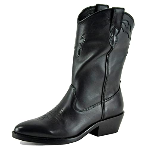 Steve Madden Westernstiefel Laredo, schwarzes Leder, 36 EU von Steve Madden